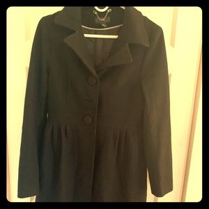 Black tailored pea coat